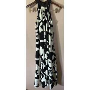 LNG Black and White Patterned Maxi Dress